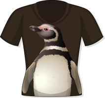 parte anteriore della t-shirt con motivo pinguino vettore