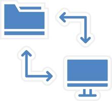 in linea file trasferimento vettore icona