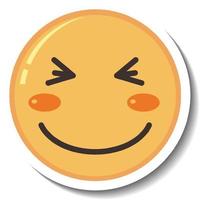 un modello di adesivo con emoji faccia felice isolata vettore
