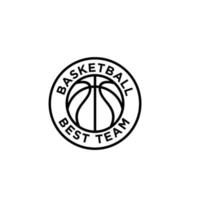 illustrazione del design del logo della linea di basket vettore