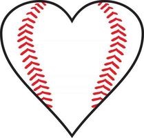 icona del cuore di baseball vettore