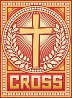 poster della croce cristiana vettore