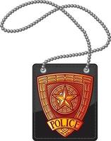 porta badge polizia in pelle con catena vettore