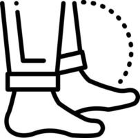 icona della linea per i piedi nudi vettore