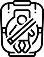 icona della linea per il seggiolino per bambini vettore