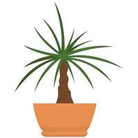 simpatico cartone animato pianta domestica in vaso di argilla. illustrazione vettoriale