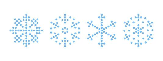 fiocchi di neve. pixel stile fiocchi di neve. fiocco di neve diverso icone. vettore scalabile grafica