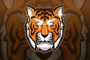 design del logo esport mascotte tigre vettore