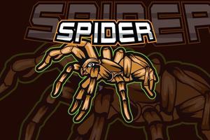 disegno del logo esport della mascotte del ragno vettore