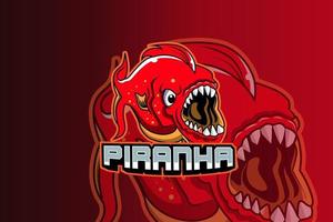 piranha e sport logo vettoriale