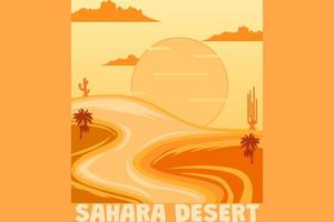 design vintage retrò del deserto del sahara vettore