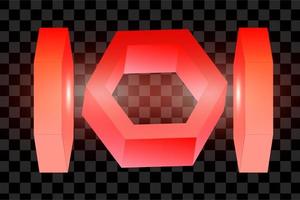 rosso 3d elemento design forma sfera cubo risorsa grafica modificabile vettore