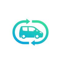icona del servizio di car sharing, design del logo vettoriale