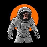 gorilla che indossa un costume da astronauta vettore premium