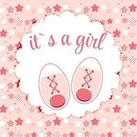 illustrazione vettoriale di scarpe da bambino rosa per neonata