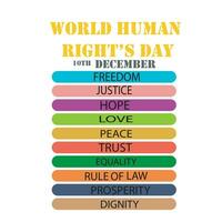 astratto semplice vettore illustrazione di un' bandiera per internazionale umano diritti giorno design In piedi su per umano giusto tema