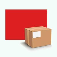 scatola di cartone scatola con rosso vettore