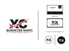 grafia xc logo icona attività commerciale carta, alfabeto xc spazzola lettera logo per negozio vettore