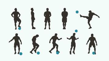 calcio giocatore silhouette impostato vettore