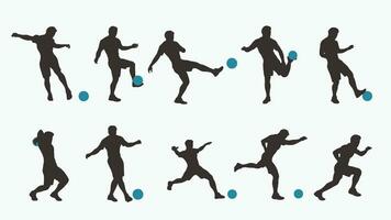 calcio silhouette impostato vettore