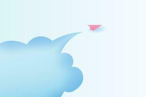 carta arte e mestiere stile di carta aeroplani volante su blu cielo e nuvole, creativo design carta tagliare attività commerciale successo e comando concetto idea, tua testo spazio pastello sfondo, vettore illustrazione