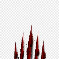 illustrazione di artigli graffi rosso sangue verticale su isolato sfondo. creativo carta mestiere, tagliare stile.spaventoso lacerazione Pericolo carta superficie artigli graffiare animale gatto, tigre, Leone, orso vettore
