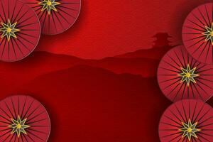 contento Cinese nuovo anno di il astratto modello per ombrello tradizionale Festival saluti carta background.graphic struttura carta da parati.design paesaggio Visualizza montagna decorazione.vettore illustrazione eps10 vettore