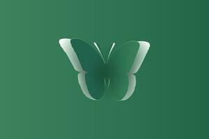 elemento minimo carta farfalla per design.creativo design carta mestiere e tagliare stile nel verde ecologia sfondo.farfalle volare aria.origami concetto carta forma curva.ambiente.vettore illustrazione vettore