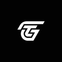 moderno e elegante lettera gt o tg iniziale logo vettore