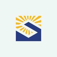 lettera S solare logo. Casa Sunray logo. solare pannello sistema logo. Casa leggero logo vettore