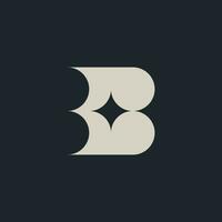 iniziale B libro logo. educativo lettera B stella monogramma vettore