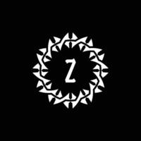 iniziale lettera z ornamentale confine cerchio telaio logo vettore