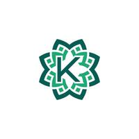 iniziale lettera K floreale ornamentale confine telaio logo vettore