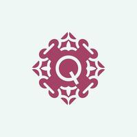 elegante iniziale lettera q astratto ornamento piazza emblema logo vettore