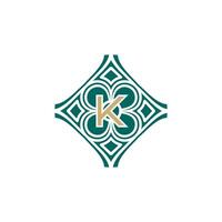 elegante iniziale lettera K unico astratto modello telaio logo vettore