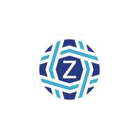 iniziale lettera z sfera logo simboleggiare globale connettività vettore
