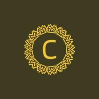 moderno emblema iniziale lettera c ornamentale tribù modello circolare logo vettore