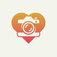 moderno amore telecamera fotografia logo vettore