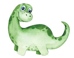 acquerello disegno, carino dinosauro. illustrazione per bambini vettore