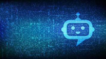 segno icona testa chatbot robot realizzato con codice binario. vettore