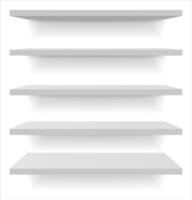 impostato di bianca diverso mobilia scaffali. vettore illustrazione