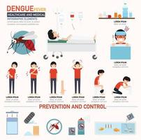 infografica sulla febbre dengue vettore