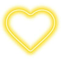 neon cuore telaio giallo vettore