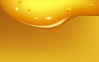impostato di liquido d'oro gocce di acqua, miele o olio. collagene cosmetico essenza. biologico siero o argan bolle. caduta benzina giallo gocciolina. vettore