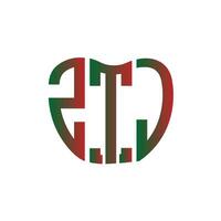 ztj lettera logo creativo design. ztj unico design. vettore