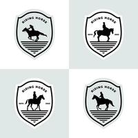 impostato di cavallo formazione logo design modello vettore