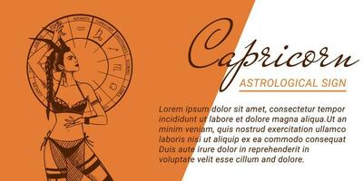 vettore bandiera o modello con bellissimo donna. concetti di zodiaco, astrologico cartello.