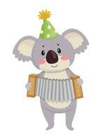 illustrazione di un' koala giocando un' fisarmonica vettore