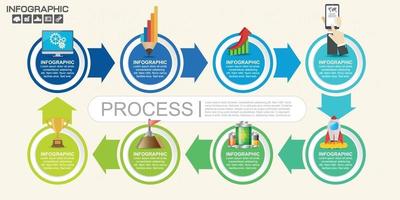 il vettore di progettazione infografica e le icone possono essere utilizzate per il flusso di lavoro.