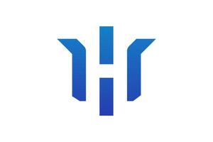 h geometrico logo vettore